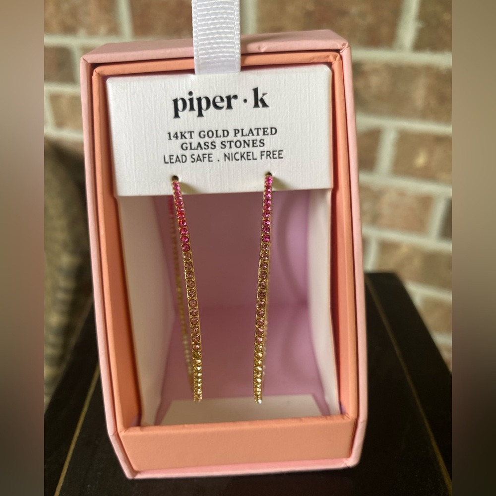 Piper 14KT Gold Plated Pink and Gold Earrings